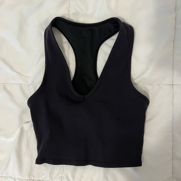 Goddess Ribbed Cropped Racerback Tank - Picture 4 of 7